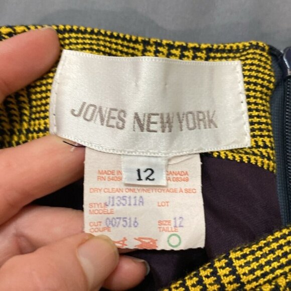Jones New York Yellow Plaid Pencil Pencil Skirt Size 12 - Picture 14 of 16